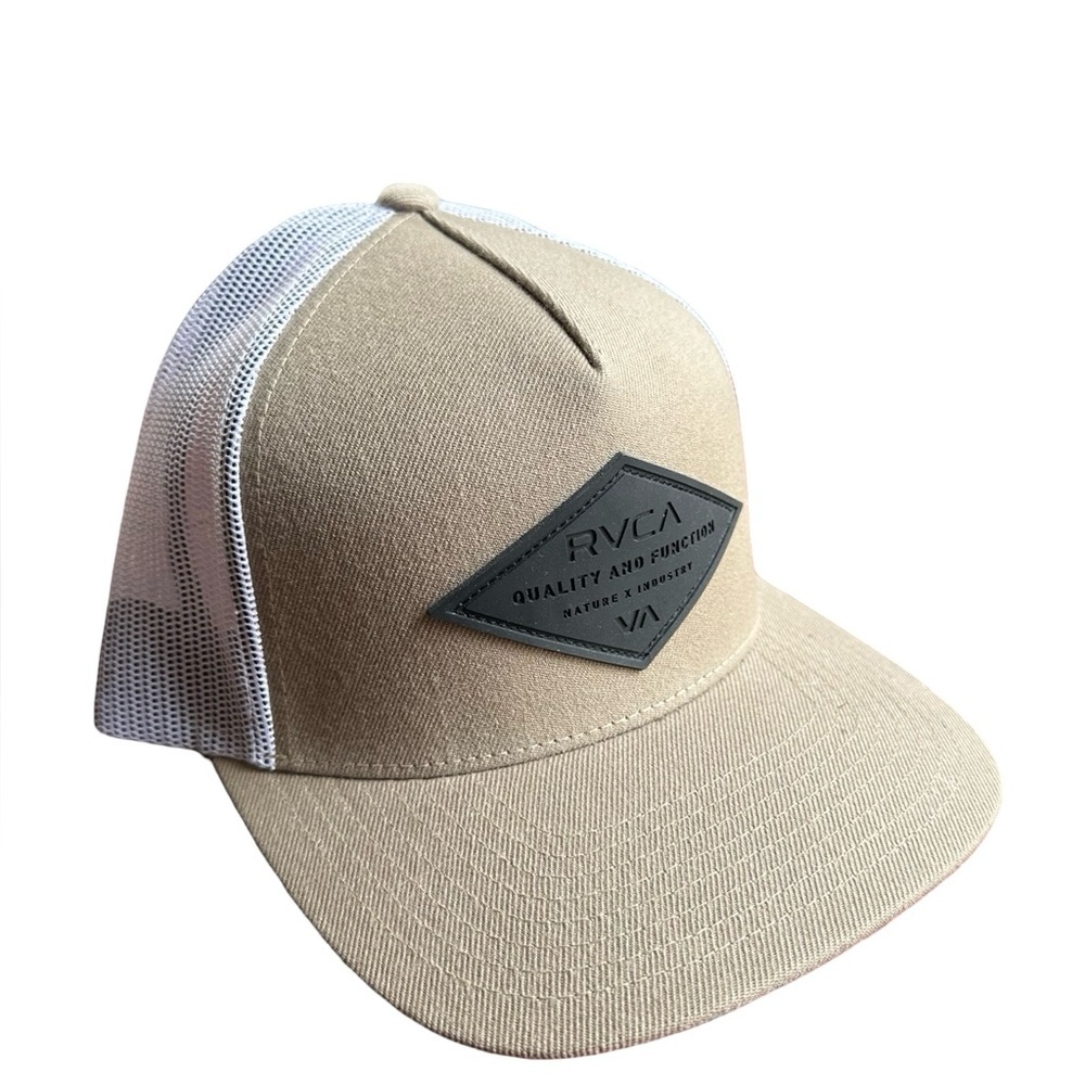 NWOT RVCA Ticket Trucker III Hat Mesh Beige Adjustable